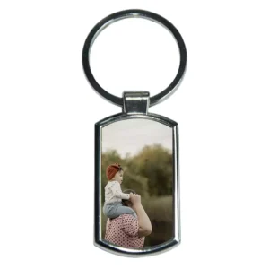 Custom Photo Keychain - metal - silver - rounded rectangle