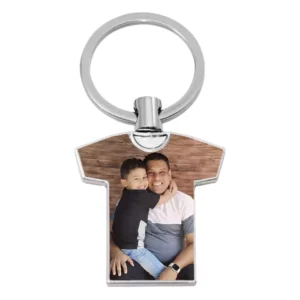 Custom Photo Keychain - metal - silver - t-shirt